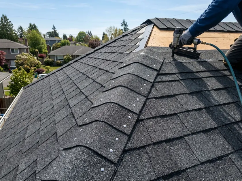 Roof inspection and architectural details in East Lakewood, Lakewood