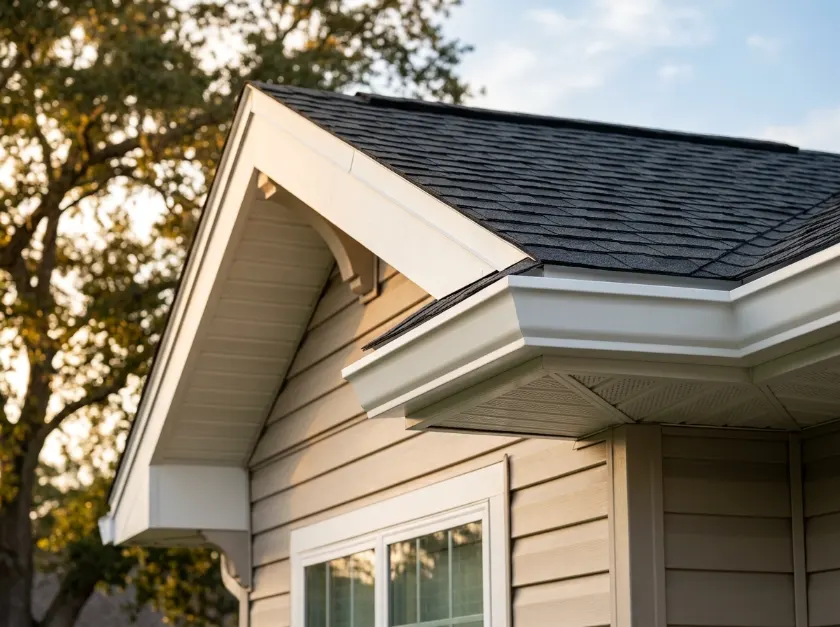 Roof inspection and architectural details in Lakewood Gardens, Lakewood