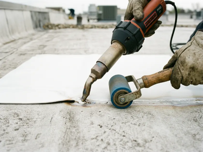 Detailed inspection and Flat Roof Repair in Lakewood, California