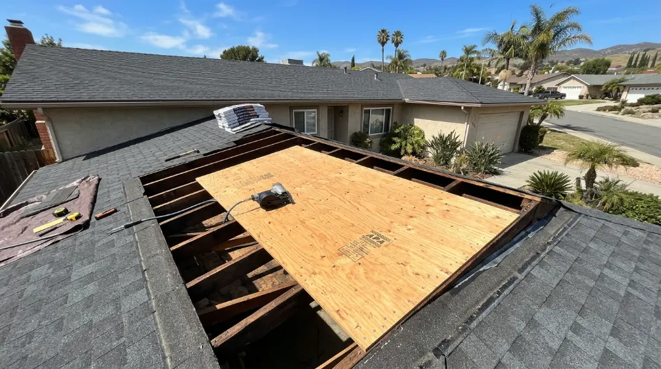 Roof Deck Repair project on residential home in Lakewood California