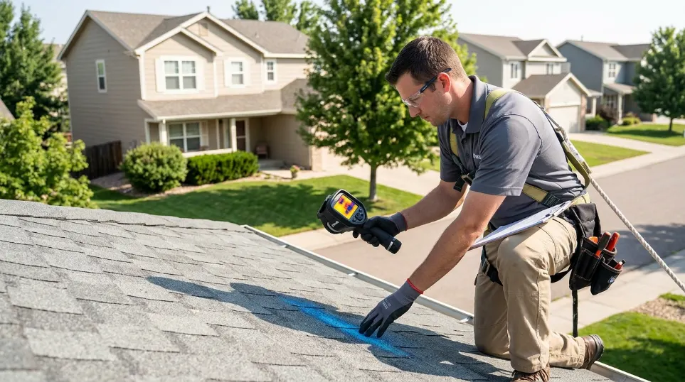 Roof Leak Detection project on residential home in Lakewood California