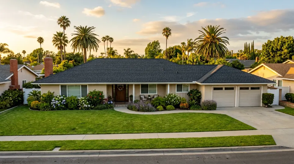Shingle Roof Repair project on residential home in Lakewood California