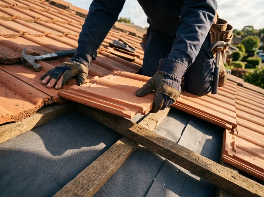 Detailed inspection and Tile Roof Repair in Lakewood, California