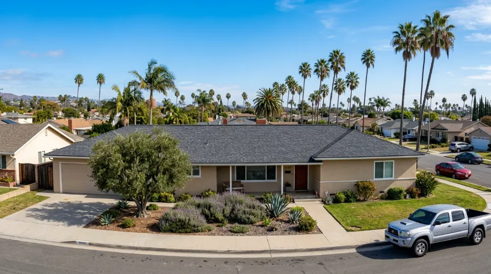 Wind Damage Roof Repair project on residential home in Lakewood California